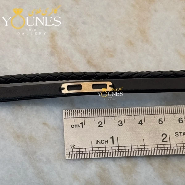 دستبند طلا چرم مردانه L151